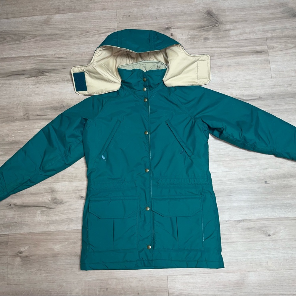 Vintage LL Bean Maine Wardens Parka Women’s Small Gore-tex Made in USA Green/Tan